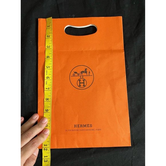 Hermes Paper Reusable Shopping Bag Gift Orange 12" x 8 " x 2.5" - Picture 8 of 9
